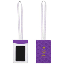 Pop Promos White/Purple Vegan Leather Luggage Tag