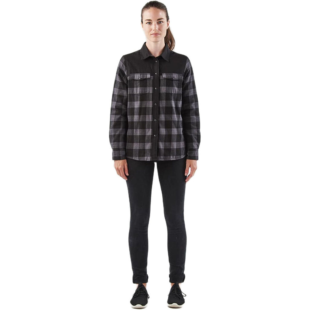 Stormtech Women's Carbon Plaid Logan Thermal Long Sleeve Shirt