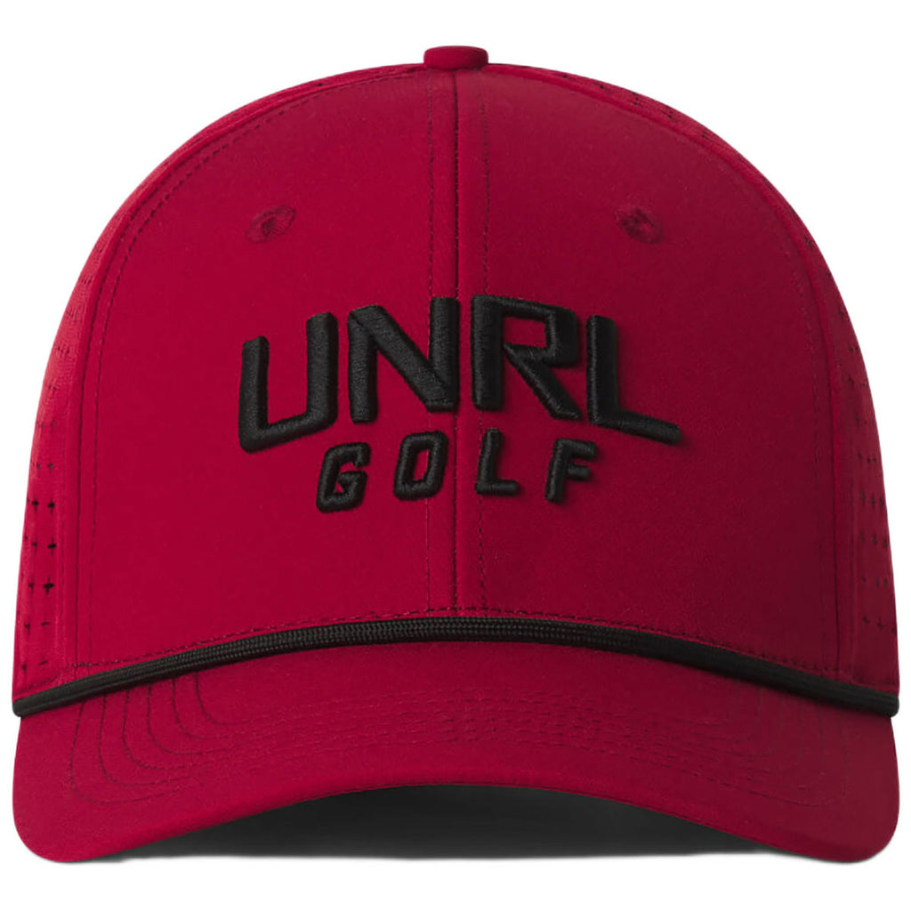 UNRL Carmine Red Golf Primary Snapback - Mid-Pro
