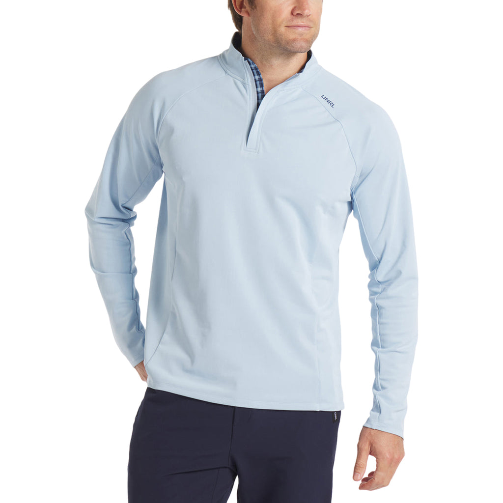 UNRL Men's Sky Plaid Highlands Quarter Zip