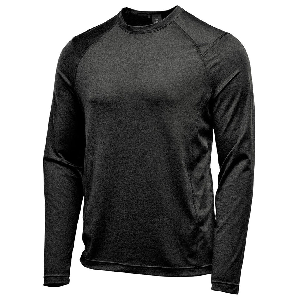 Stormtech Men's Charcoal Heather Milano Crew Neck Long Sleeve