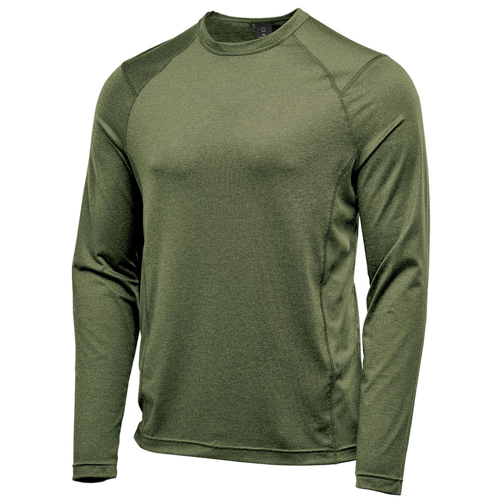 Stormtech Men's Sage Green Heather Milano Crew Neck Long Sleeve