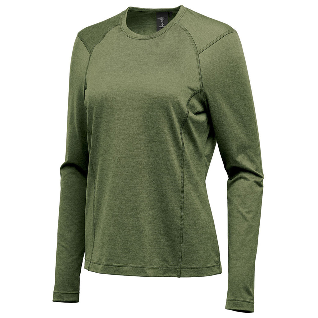 Stormtech Women's Sage Green Heather Milano Crew Neck Long Sleeve