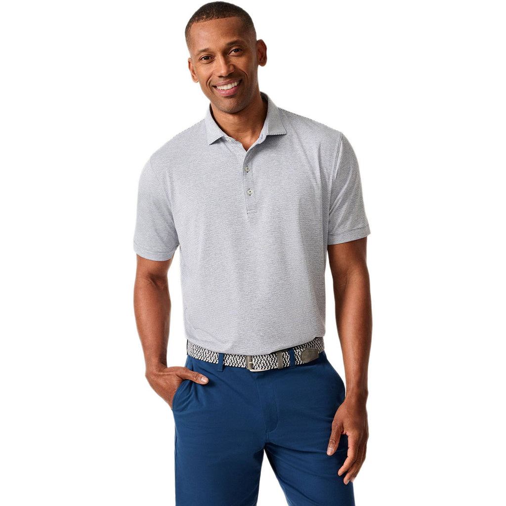 Johnnie-O Men's Heather Twilight Lyndonn Striped Jersey Performance Polo