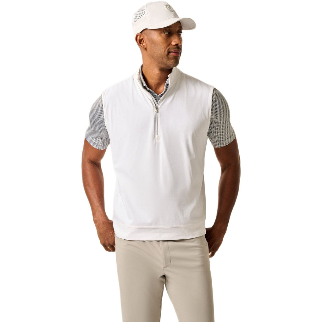 Johnnie-O Men's White Torque 1/4 Zip Performance Vest