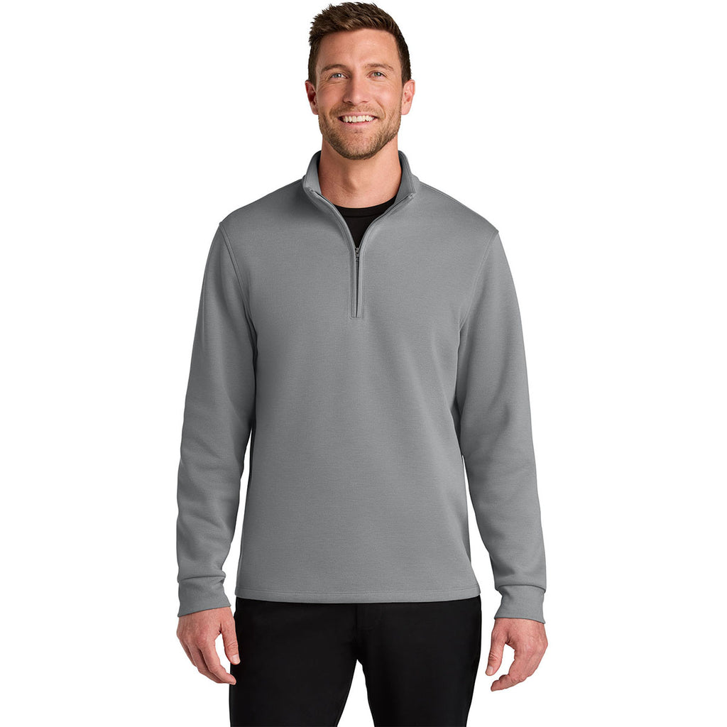 Port Authority Men's Gusty Grey Wearever Signature Double Pique 1/4-Zip