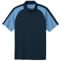 Port Authority Men's River Blue Navy/Carolina Blue Wearever Performance Pique Colorblock Polo