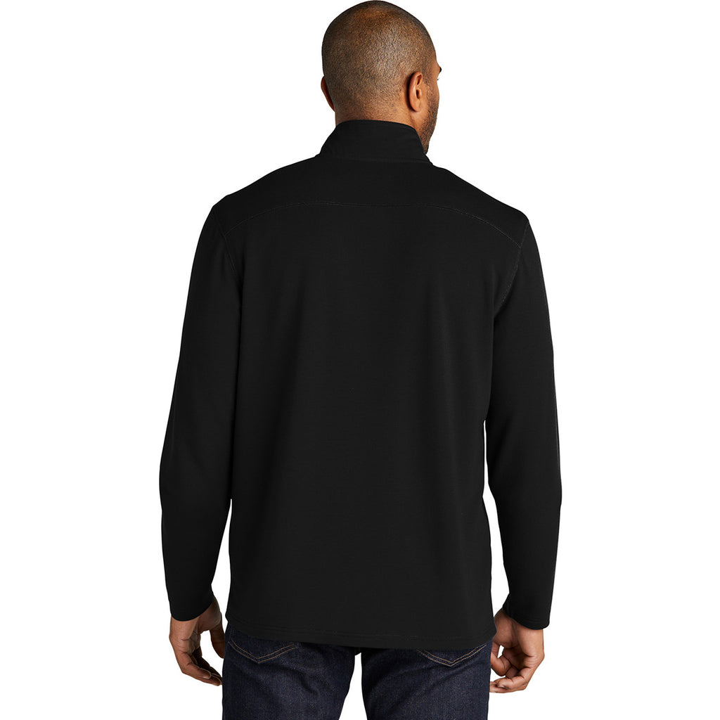 Port Authority Men's Deep Black Microterry 1/4-Zip Pullover