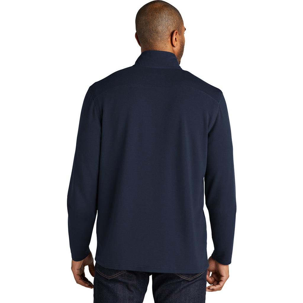 Port Authority Men's River Blue Navy Microterry 1/4-Zip Pullover