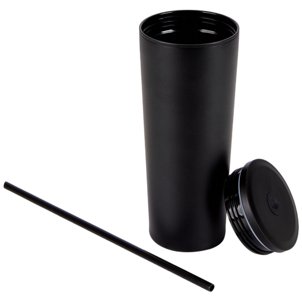 Logomark Black Bayard 24 oz. Double Wall Steel/PP Liner Straw Tumbler