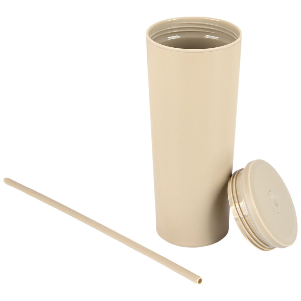 Logomark Khaki Bayard 24 oz. Double Wall Steel/PP Liner Straw Tumbler