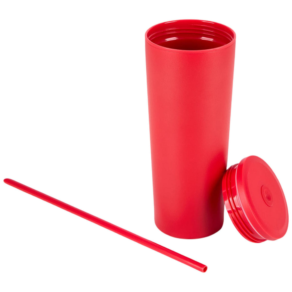 Logomark Red Bayard 24 oz. Double Wall Steel/PP Liner Straw Tumbler