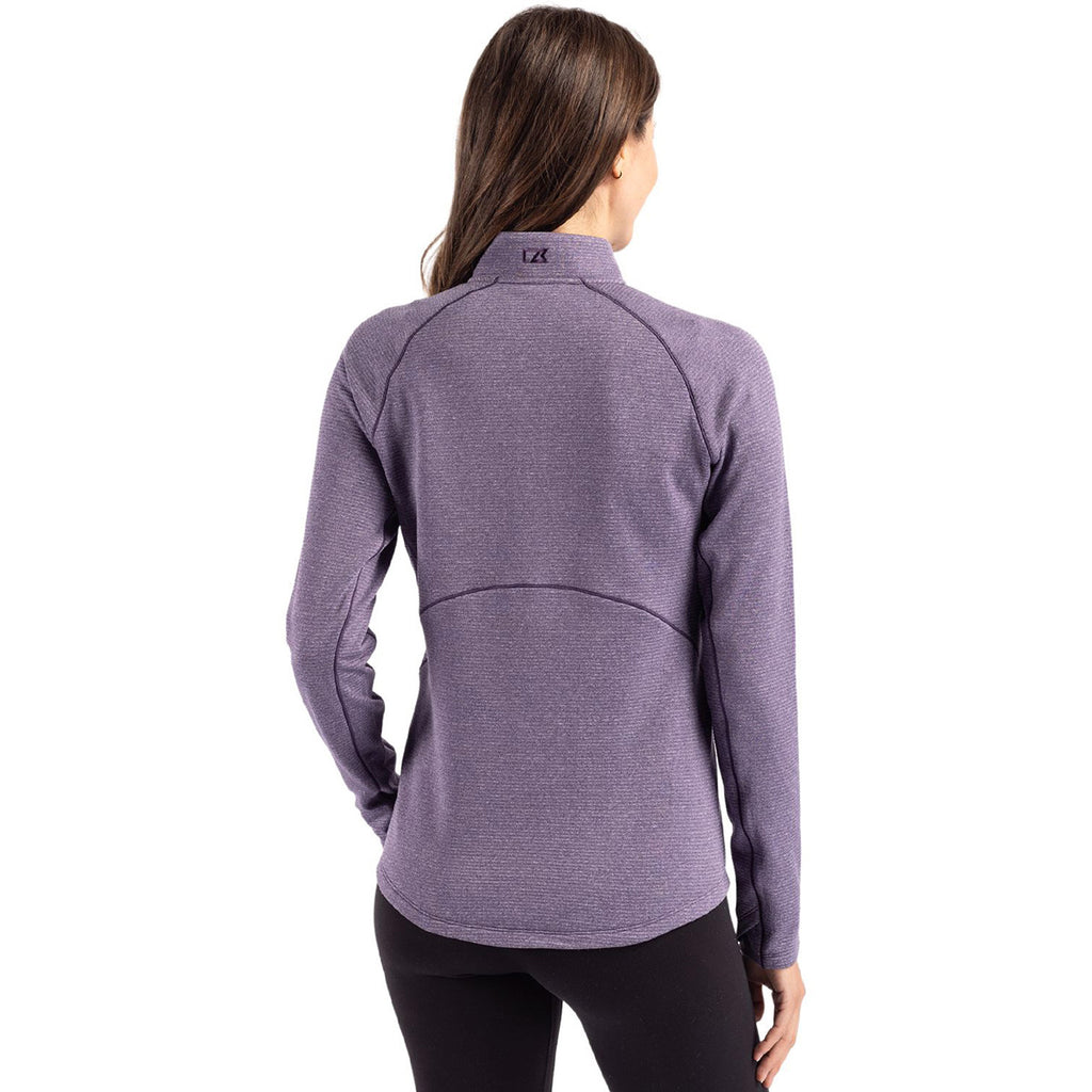 Cutter & Buck Women's College Purple Heather Peshastin Eco Recycled Half Zip Pullover