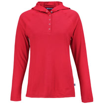 Cutter & Buck Women's Cardinal Red Coastline Epic Comfort Eco Recycled Hooded Shirt