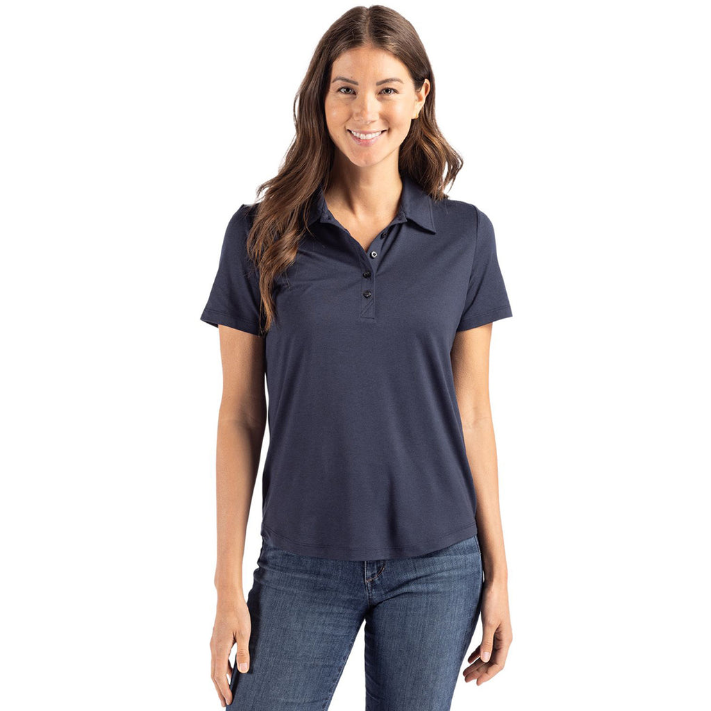 Cutter & Buck Women's Navy Blue Coastline Epic Comfort Eco Recycled Polo