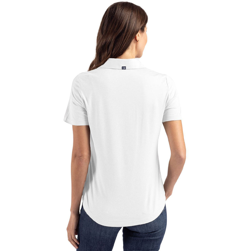 Cutter & Buck Women's White Coastline Epic Comfort Recycled Polo