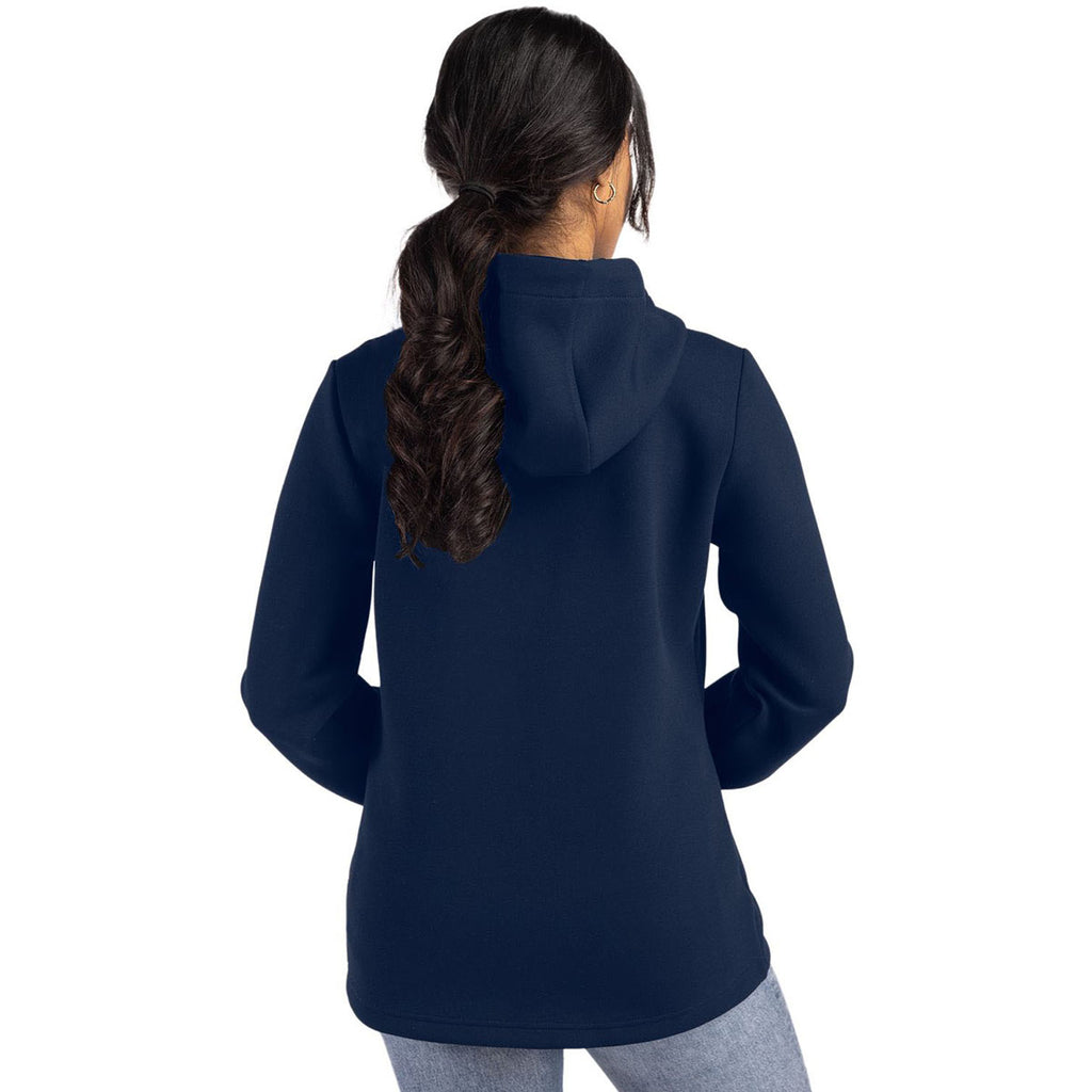 Cutter & Buck Women's Navy Blue Roam Epic Comfort Recycled Full Zip Hooded Jacket