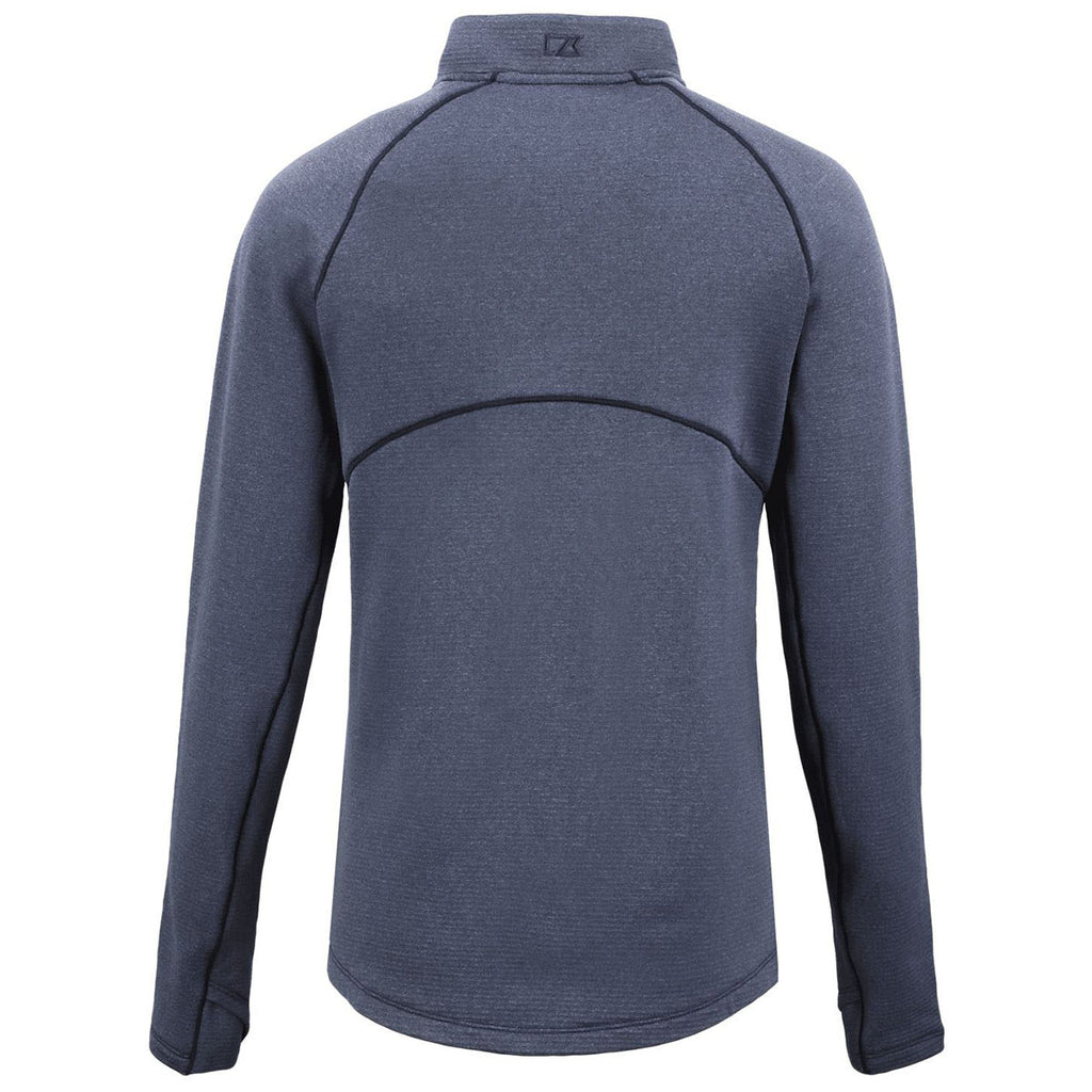 Cutter & Buck Women's Navy Blue Heather Peshastin Fleece Recycled Full Zip Jacket