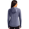 Cutter & Buck Women's Navy Blue Heather Adapt Knit Recycled Heathered Hooded Pullover