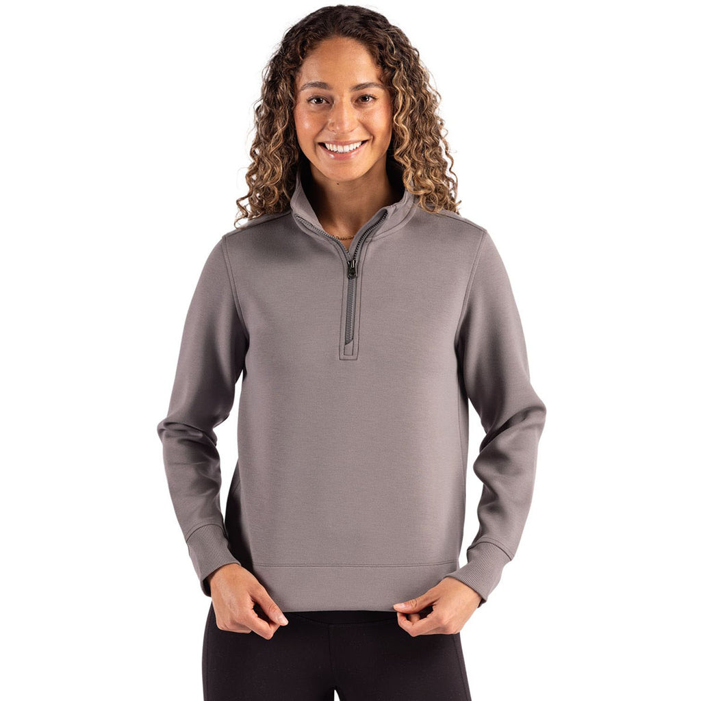 Cutter & Buck Women's Elemental Grey Roam Epic Versatility Quarter Zip Pullover