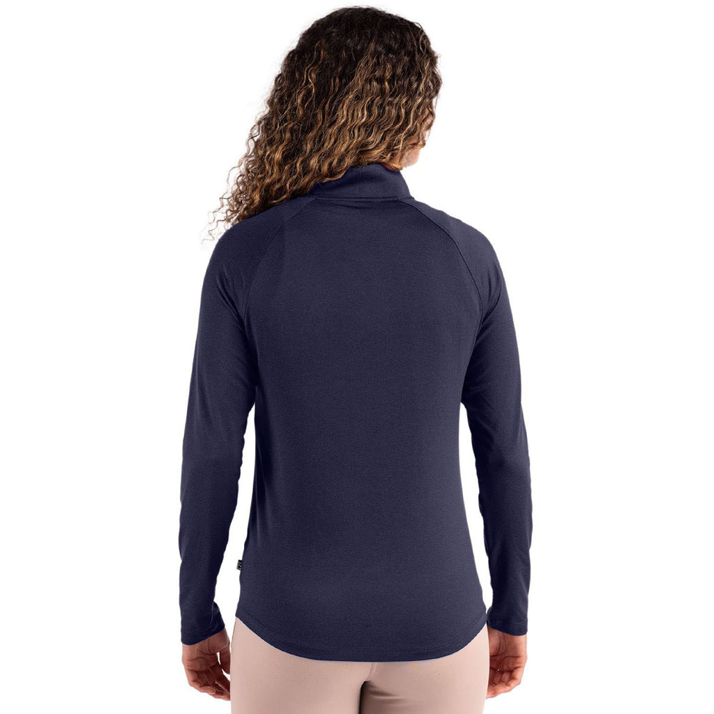 Cutter & Buck Women's Navy Blue Coastline Epic Comfort Recycled Quarter Zip