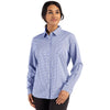 Cutter & Buck Women's Tour Blue/White Skyline Epic Confidence Recycled Gingham Long Sleeve Dress Shirt