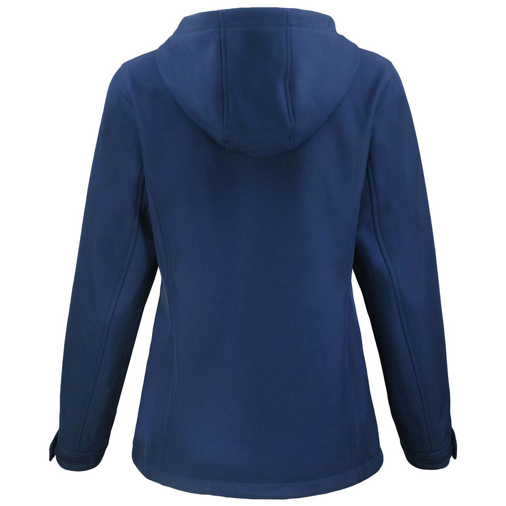Clique Women's Dark Navy Telemark Eco Stretch Softshell Full Zip Hooded Jacket