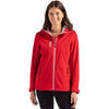 Clique Women's Red Telemark Eco Stretch Softshell Full Zip Hooded Jacket