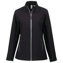 Clique Women's Black/Pure Slate Tempo Stretch Full Zip Softshell Jacket