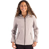 Clique Women's Silver Grey/Pure Slate Tempo Recycled Stretch Softshell Hooded Jacket