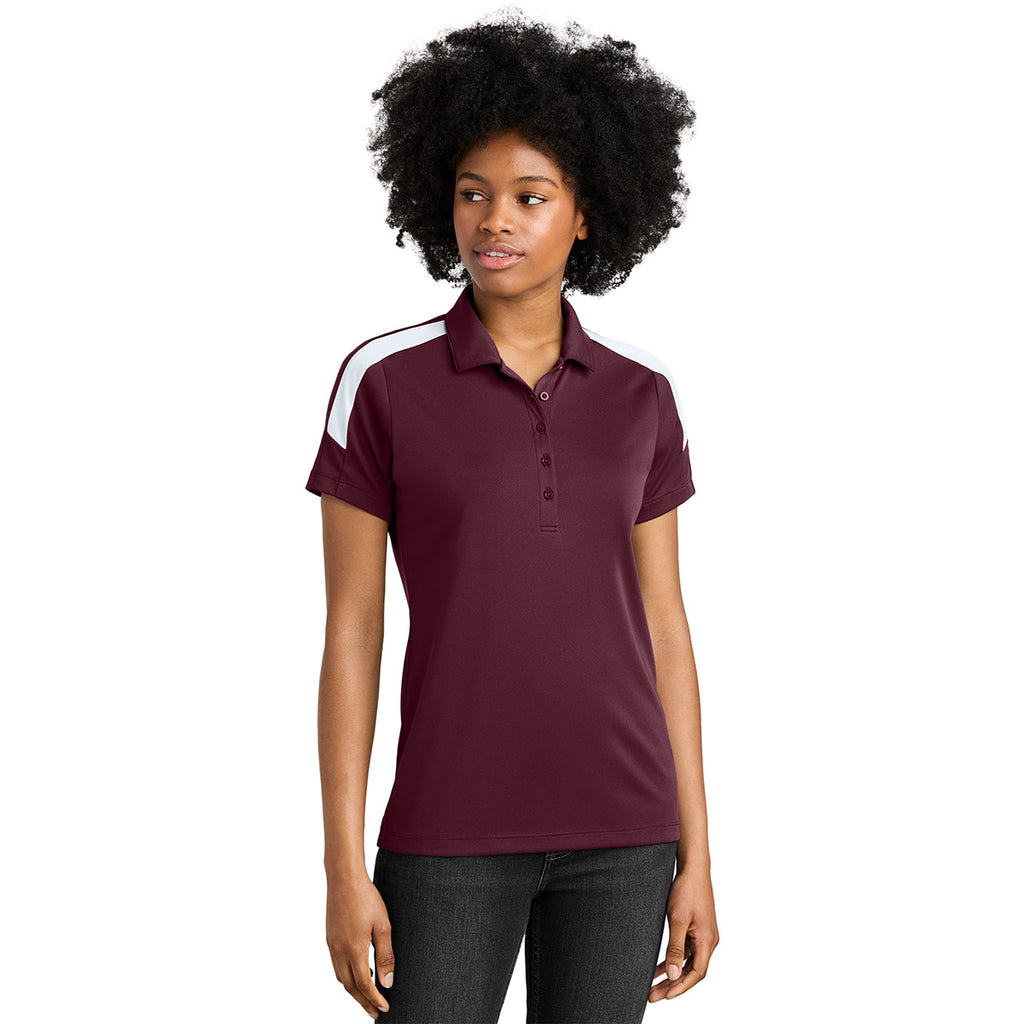 Sport-Tek Women's Maroon/ White Competitor United Polo