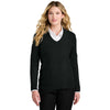 Port Authority Women's Deep Black Easy Care V-Neck Sweater