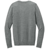 Port Authority Women's Medium Heather Grey Easy Care V-Neck Sweater