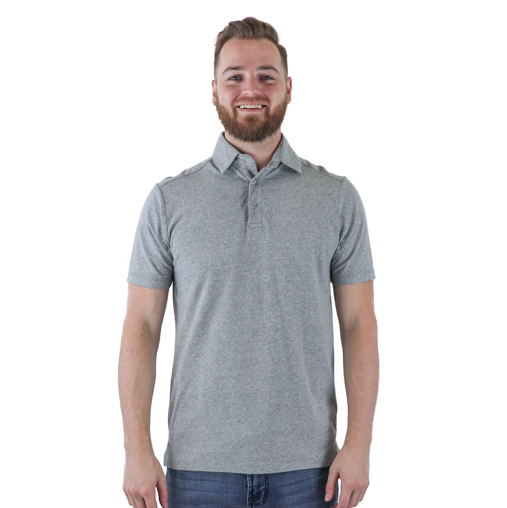 48-Hour Zusa Men's Light Grey Heather Peachy Polo