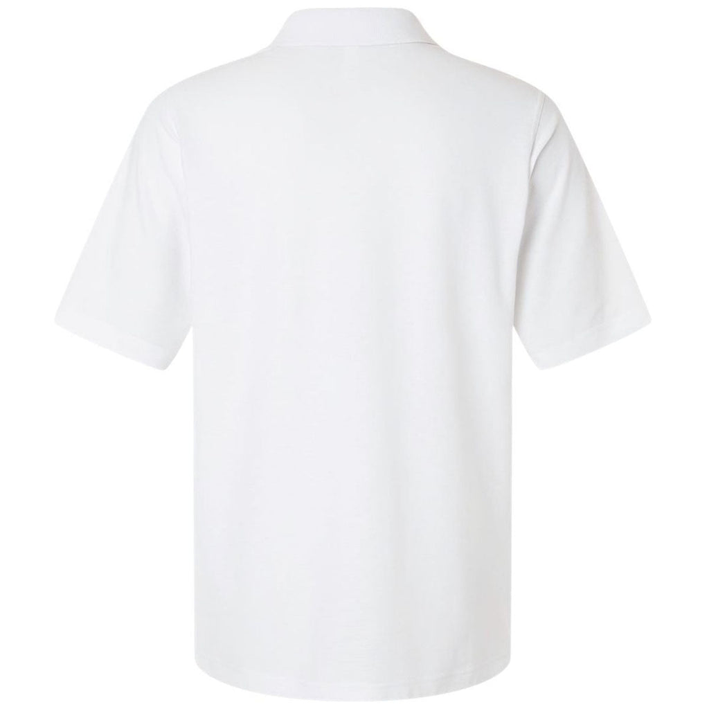 Harriton Men's White Maverick CVC Pique Polo