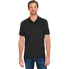 Harriton Men's Black Valiant Cotton Snag Protect Polo