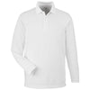 Harriton Men's White Charge Snag and Soil Protect Long Sleeve Polo