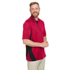 Harriton Men's Red/Black Flash Snag Protection Plus IL Colorblock Polo