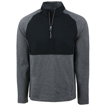 Cutter & Buck Men's Black Heather/Black Adapt Eco Knit Hybrid Recycled Quarter Zip