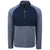 Cutter & Buck Men's Navy Blue Heather/Navy Blue Adapt Eco Knit Hybrid Recycled Quarter Zip