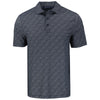 Cutter & Buck Men's Black/White Pike Eco Pebble Print Stretch Recycled Polo