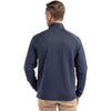 Cutter & Buck Men's Navy Blue Heather Peshastin Fleece Recycled Full Zip Jacket
