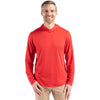 Cutter & Buck Men's Red Coastline Epic Comfort Eco Recycled Hooded Shirt