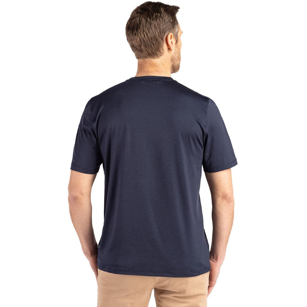 Cutter & Buck Men's Navy Blue Coastline Epic Comfort Recycled Short Sleeve Tee