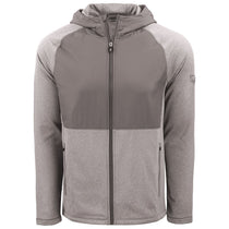 Cutter & Buck Men's Elemental Grey Heather Peshastin Fleece Recycled Hybrid Jacket