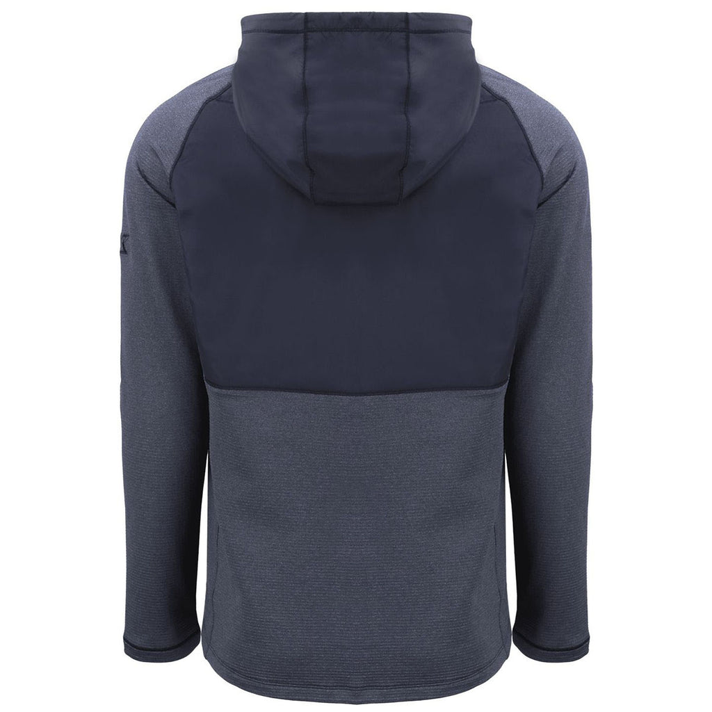 Cutter & Buck Men's Navy Blue Heather Peshastin Fleece Recycled Hybrid Jacket