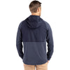 Cutter & Buck Men's Navy Blue Heather Peshastin Fleece Recycled Hybrid Jacket