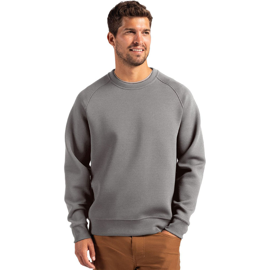 Cutter & Buck Men's Elemental Grey Roam Recycled Crew Neck Pullover