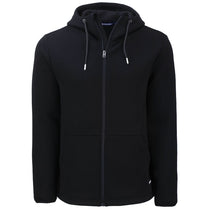 Cutter & Buck Men's Black Roam Epic Comfort Recycled Full Zip Hooded Jacket