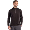 Cutter & Buck Men's Black Coastline Epic Comfort Recycled Quarter Zip